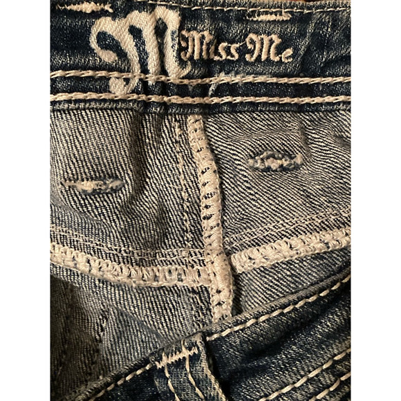 Miss Me Womens Slim Skinny Jeans Blue Stretch Thick Stitch Embellished Denim 26 - Picture 8 of 10
